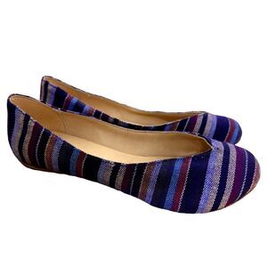 Fiel Anthropologie Ballet Flats Canvas Shoes Stripe 85 US 7? bv